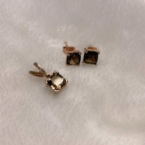 Le Vian Chocolate Quartz Earrings and Pendant